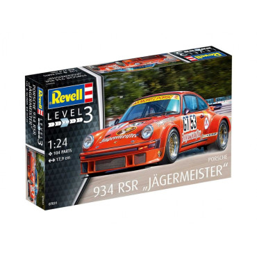 KIT PARA MONTAR REVELL PORSCHE 934 RSR JÄGERMEISTER 1/24 104 PEÇAS REV 07031